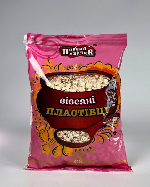 Крупа вівсяна фасована(вівсяні пластівці) ТМ ПОВНИЙ ГЛЕЧИК